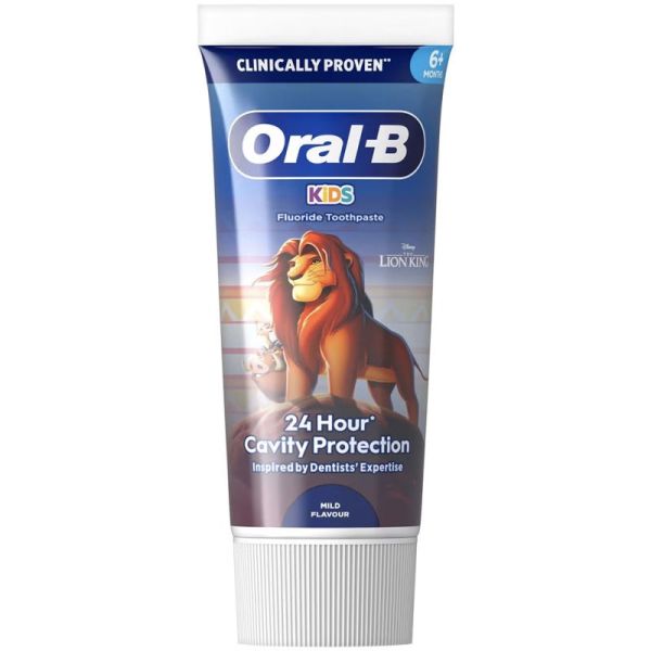 Oral-B Kids Dentifrice Protection Caries 24H 6 ans et + Le Roi Lion – Dents de lait et Protection