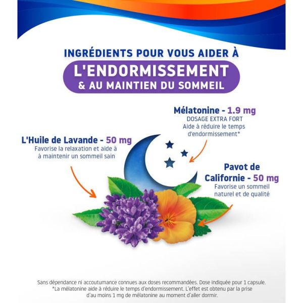 Valdispert Sommeil 4 Actions 1,9mg - 40 comprimés orodispersibles - Endormissement en 1 minute