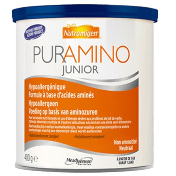 Nutramigen Puramino Junior Lait infantile - 400g - À base d’acides aminés pour allergies sévères