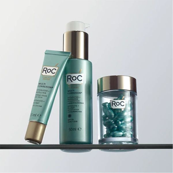 RoC Multi Correxion Hydrater + Repulper Hydratation SPF30 50 ml – Crème gel anti-âge et anti-pollution