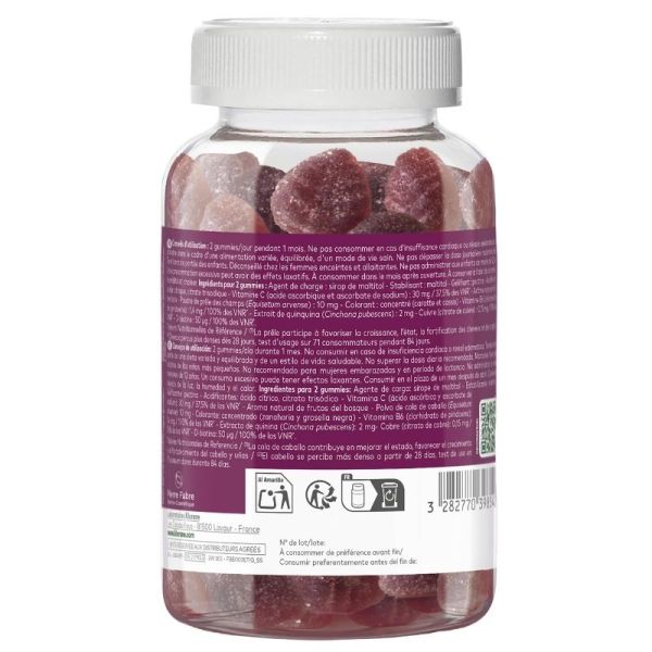 Klorane Croissance et Densité - 60 gummies - Complément Alimentaire Cheveux et Ongles