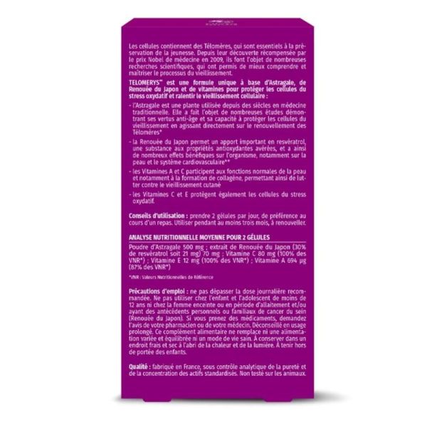 Phytoresearch Telomerys - Complément Alimentaire Anti-âge - 60 Gélules