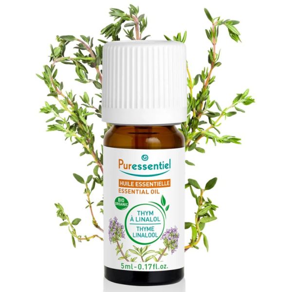 Puressentiel Huile Essentielle Thym à Linalol Bio 5 ml – Anti-infectieux doux et stimulant immunitaire