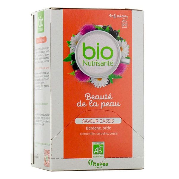 Nutrisanté Vitavea Infusion Beauté de la Peau Bio - Arôme Naturel de Cassis - 20 Sachets