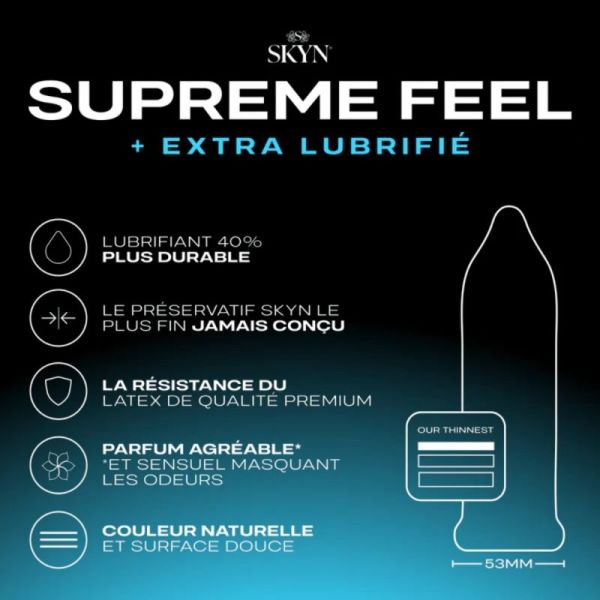 SKYN Supreme Feel maxi pack 20 préservatifs sans latex extra-lubrifiés pour un confort maximal