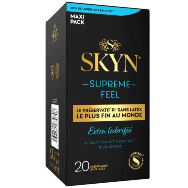 SKYN Supreme Feel maxi pack 20 préservatifs sans latex extra-lubrifiés pour un confort maximal