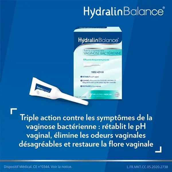 Hydralin Balance - 7 ovules - Traitement des symptômes de la vaginose bactérienne