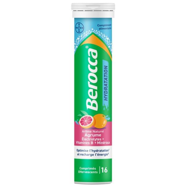 Berocca Hydratation Agrumes 16 Comprimés Effervescents – Énergie