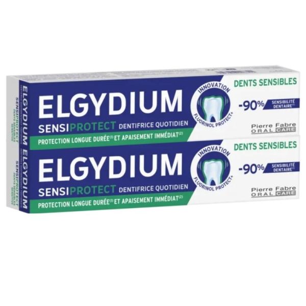 Elgydium Sensiprotect Dentifrice Duo Dents Sensibles 2x75ml – Protection et email