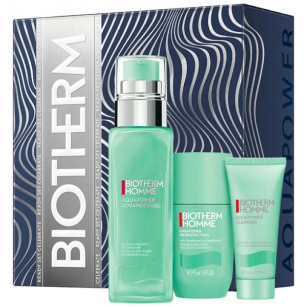 Biotherm Homme Aquapower Coffret Hydratation - Gel Ultra-Hydratant + Gel Frais + Anti-Transpirant