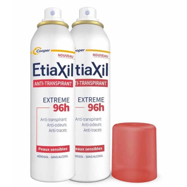Etiaxil Anti-Transpirant Aérosol Extrême 96h 2x150ml – Protection intense