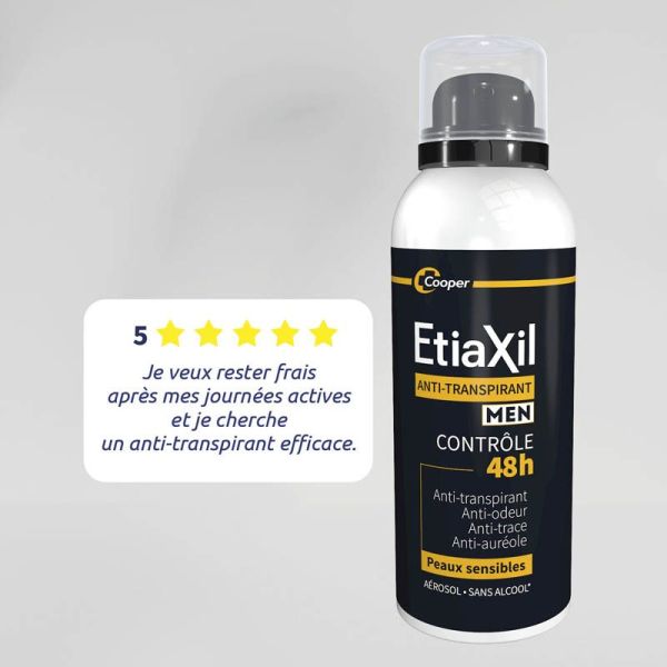 Etiaxil Men Anti-Transpirant Contrôle 48h Aérosol - Lot de 2 x 150ml