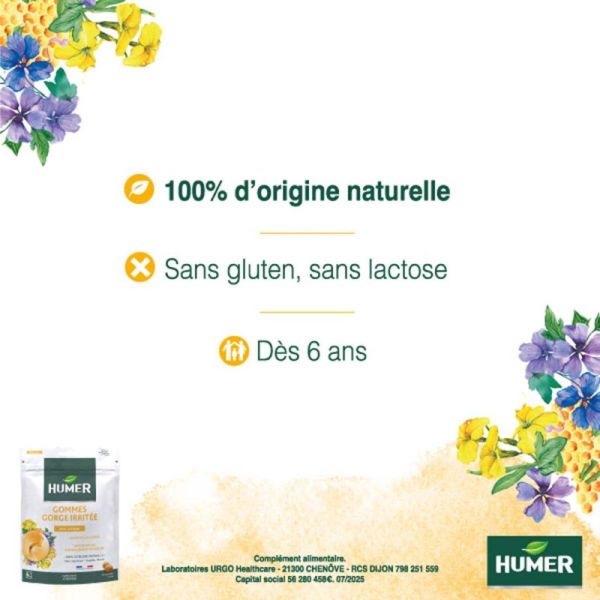 Humer Gommes Gorge Sensible Arôme Citron - 30 Gommes