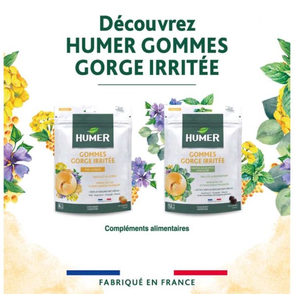 Humer Gommes Gorge Sensible Arôme Citron - 30 Gommes