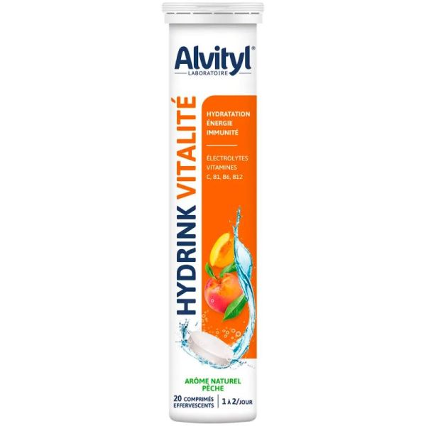 Alvityl Hydrink Vitalité - 20 Comprimés Effervescents - Hydratation et énergie