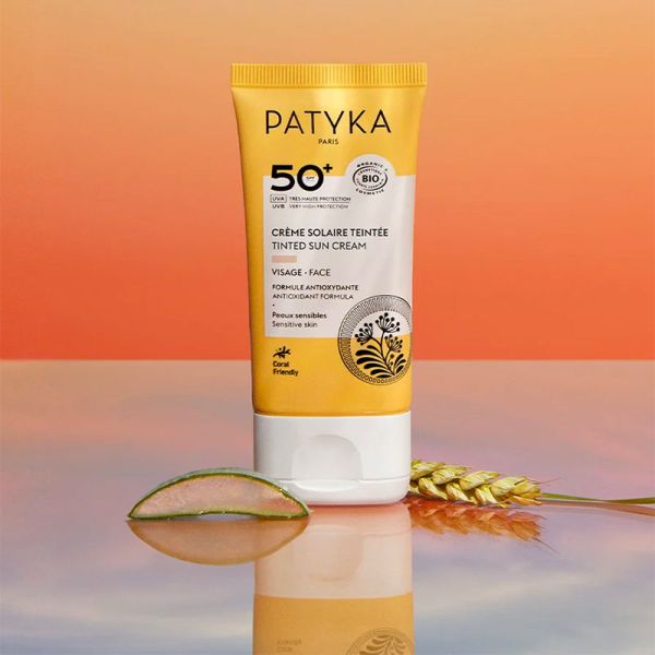 Patyka Crème Solaire Teintée Visage SPF50+ Bio - 40 ml - Unifiez, protégez et illuminez votre peau