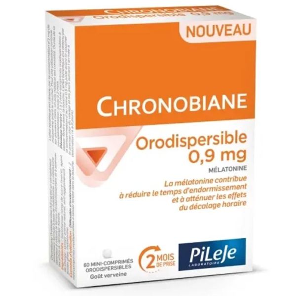 Pileje Chronobiane Orodispersible 0,9 mg 60 mini-comprimés – Endormissement et Jetlag