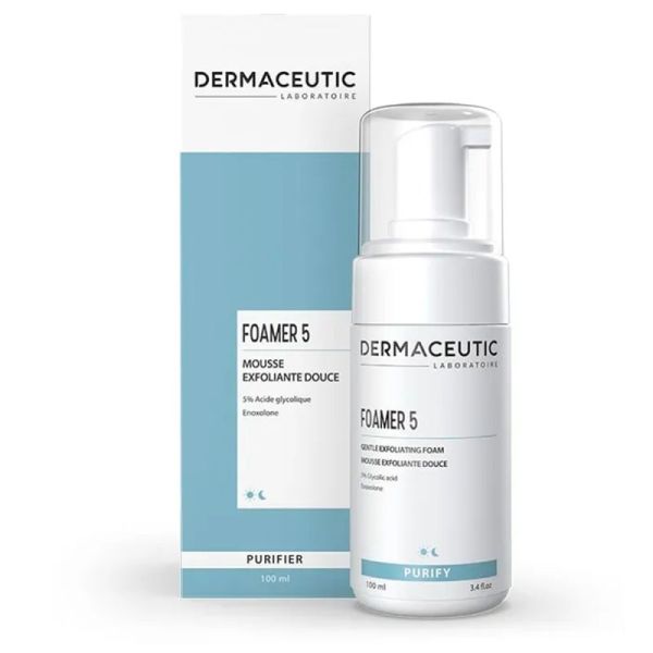 Dermaceutic Foamer 5 Mousse Exfoliante Douce - 100ml - 5% Acide Glycolique Enoxolone Vegan