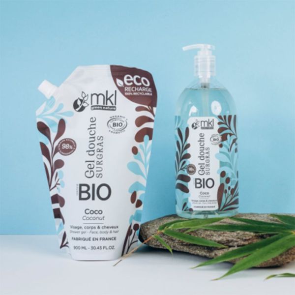 MKL Gel Douche Surgras Coco Bio 1L – Visage Corps et Cheveux