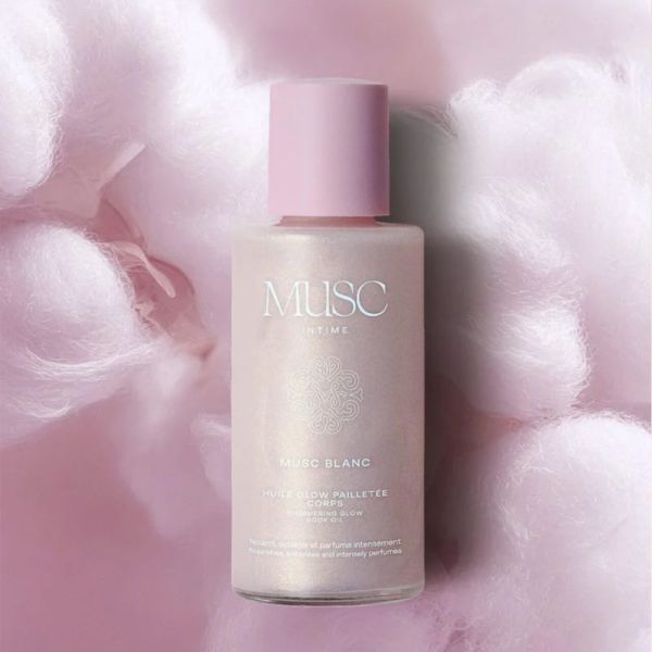 Musc Intime Musc Blanc Huile Glow Pailletée Corps 100ml – Éclat et nutrition