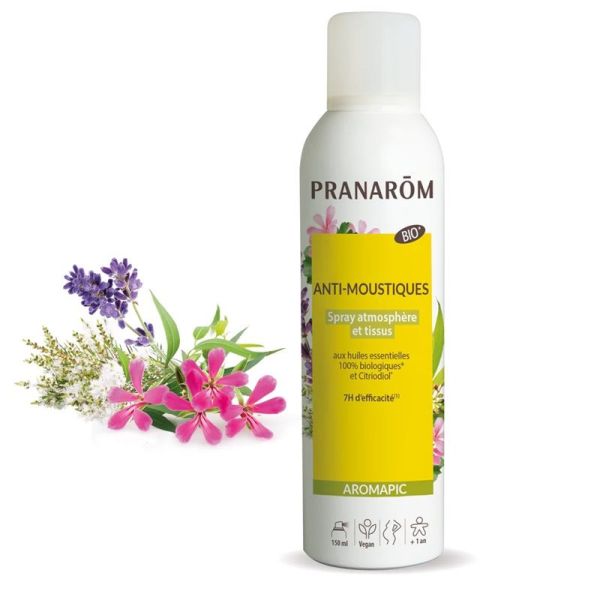 Pranarôm Aromapic Spray Anti-Moustiques Atmosphère et Tissus Bio - 150ml