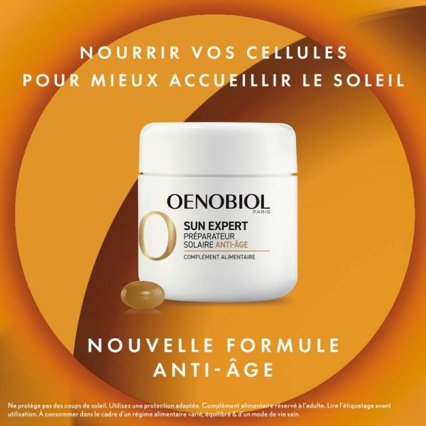 Oenobiol Sun Expert Préparateur Solaire Anti-âge - 30 Capsules -  Préparation de la peau au soleil
