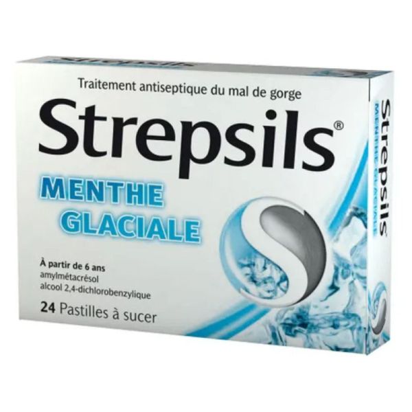 Strepsils menthe glaciale 24 pastilles