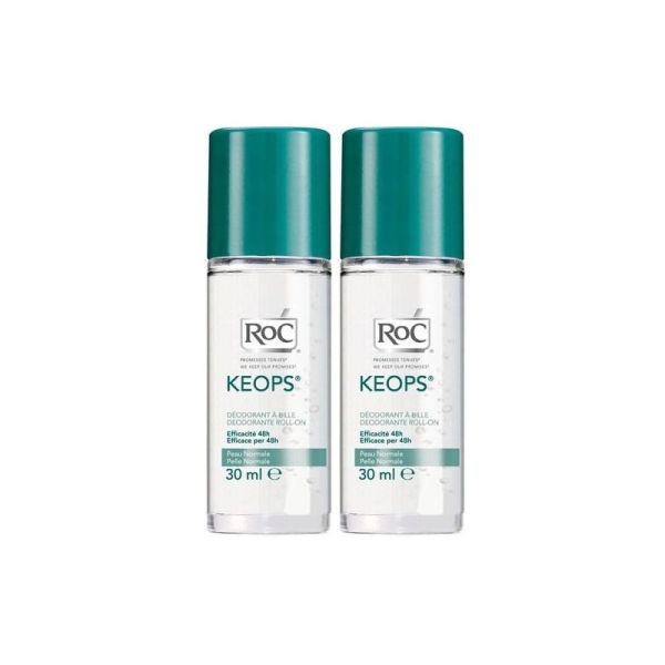 RoC Keops Déodorant Roll On 48h Lot de 2 x 30ml