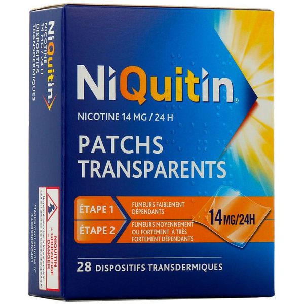 Niquitin 14mg/24h - 28 patchs transparents