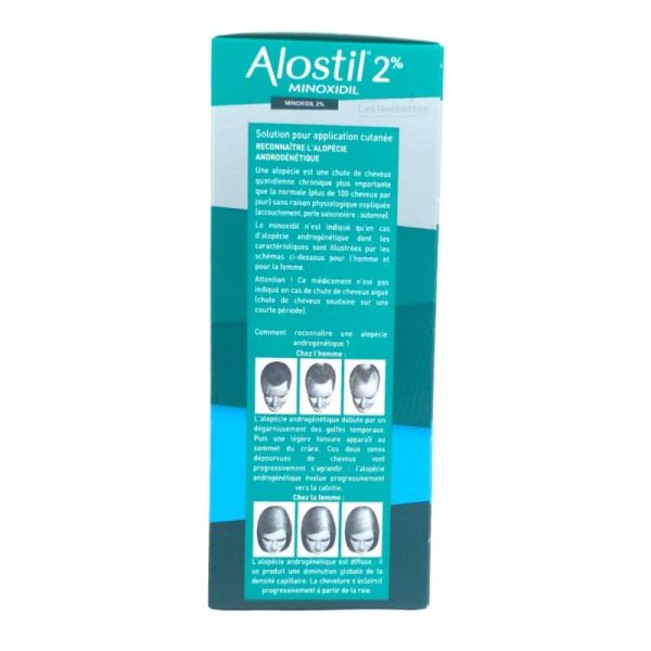 Alostil Minoxidil 2% - 3 flacons de 60ml - Solution pour application cutanée