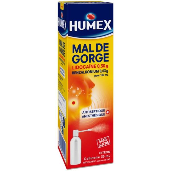 Humex Mal de Gorge collutoire citron 35ml