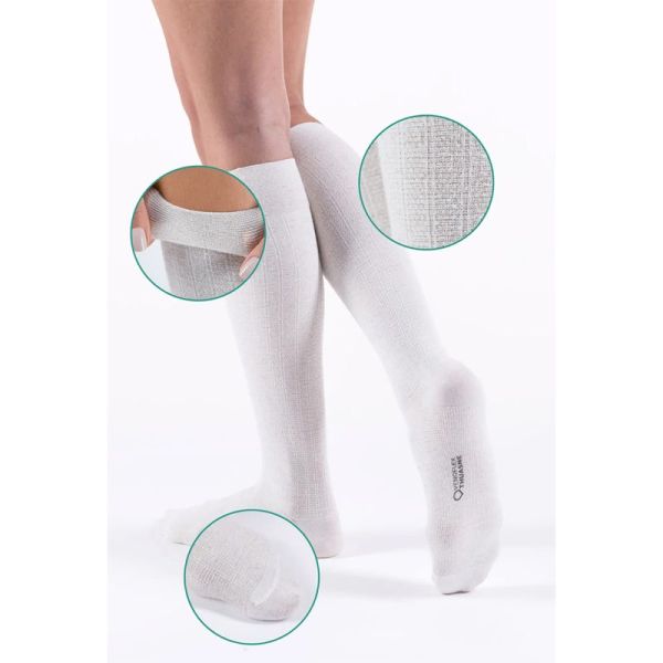 Thuasne Venoflex Fast Lin Chaussettes de Contention Femme Classe 2 Normal – Fibre naturelle et légèreté