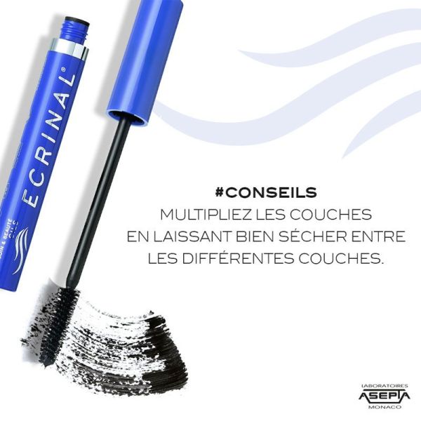 Ecrinal Mascara Noir Fortifiant à l' ANP 2+ 7ml - Maquille et stimule la croissance des cils