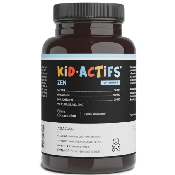 Aragan Kid-Actif Zen - 60 gummies - Détente et équilibre émotionnel dès 3 ans