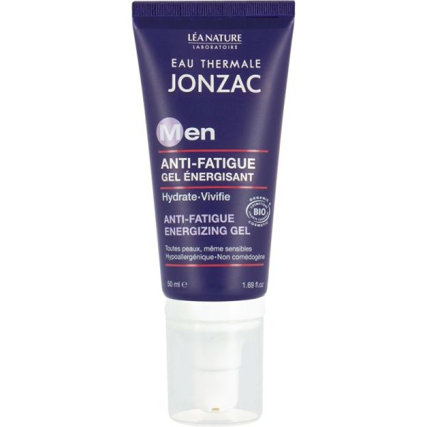 Eau Thermale Men Jonzac Gel Energisant Anti-fatigue Bio - 50ml - Hydrate, vivifie et défatigue la peau