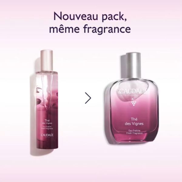 Caudalie Thé des Vignes Eau Fraîche 50ml - Fragrance sensuelle aux notes de musc blanc et néroli
