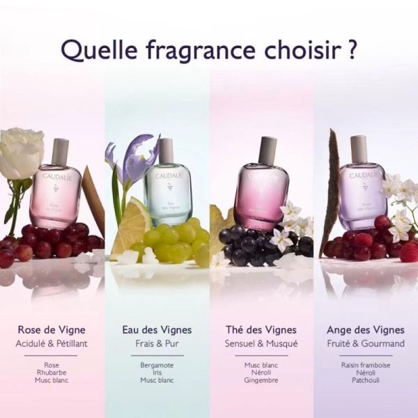 Caudalie Thé des Vignes Eau Fraîche 50ml - Fragrance sensuelle aux notes de musc blanc et néroli