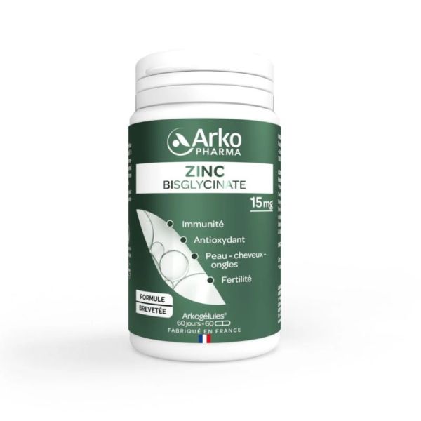 Arkopharma Arkogélules Zinc Bisglycinate 60 gélules - Soutien du système immunitaire