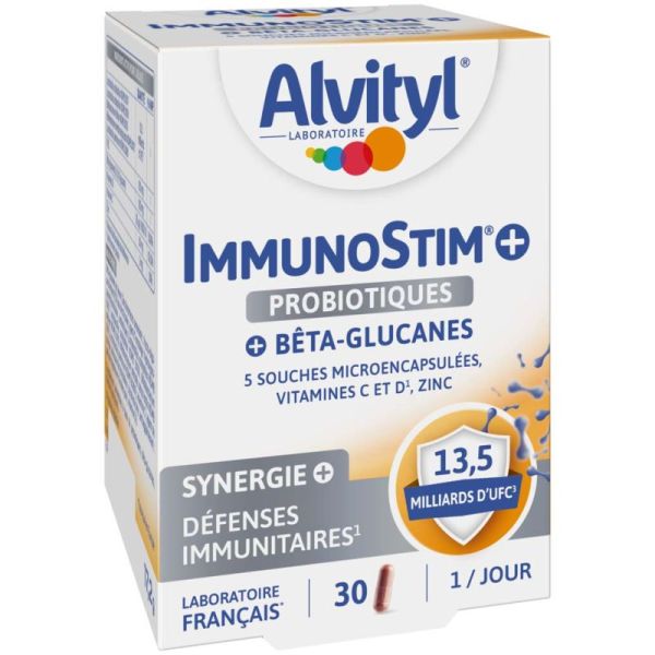 Alvityl Immunostim - 30 gélules végétales - Probiotiques, défenses immunitaires