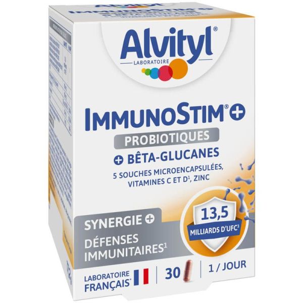 Alvityl Immunostim - 30 gélules végétales - Probiotiques, défenses immunitaires