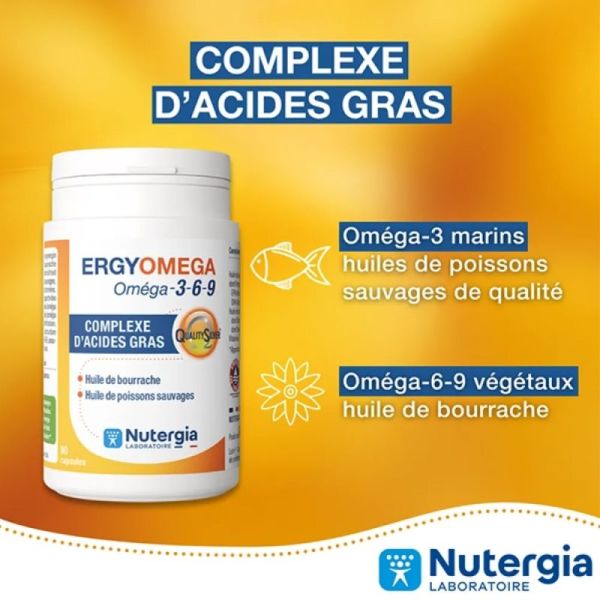 Nutergia Ergyomega Oméga-3-6-9 90 Capsules – Équilibre des acides gras