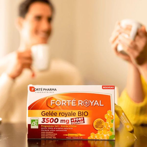 Forté Royal Gelée Royale Bio 3500mg - 10 ampoules - Défenses naturelles et vitalité intense