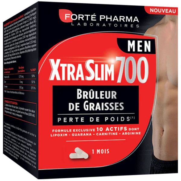 Forté Pharma Xtra Slim 700 Men - 120 Gélules - Brûle-graisses, définition musculaire et contrôle du poids