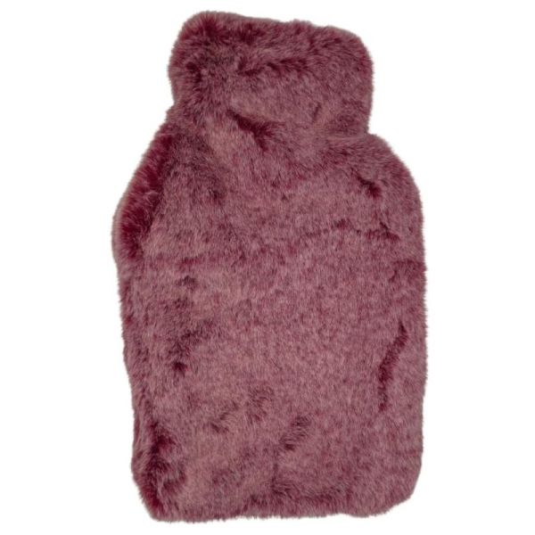 Calindoo Bouillotte à Eau et sa Housse Polaire 2 L Framboise- Confort, chaleur réconfortante et utilisation à froid