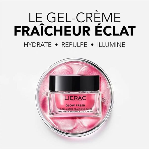 Lierac Glow Fresh Gel-Crème Fraîcheur Éclat Peaux Normales à Mixtes - Éco-Recharge 50ml