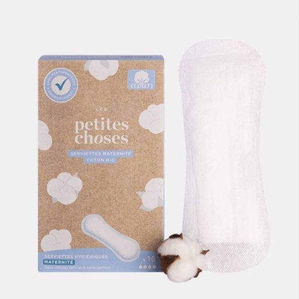 Les Petites Choses Serviettes Hygiéniques Maternité Coton Bio 16 unités