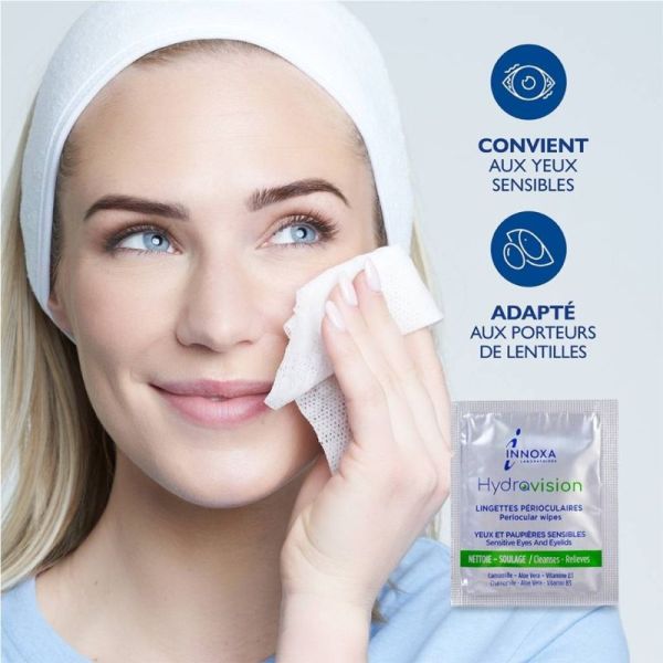 Innoxa Hydravision Lingettes Périoculaires 20 lingettes – Hygiène et apaisement