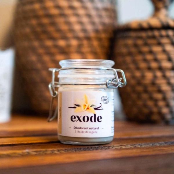 Exode Déodorant Baume Bio Peaux Sensibles à l'Huile de Nigelle 50g Vanille – Efficacité 48h