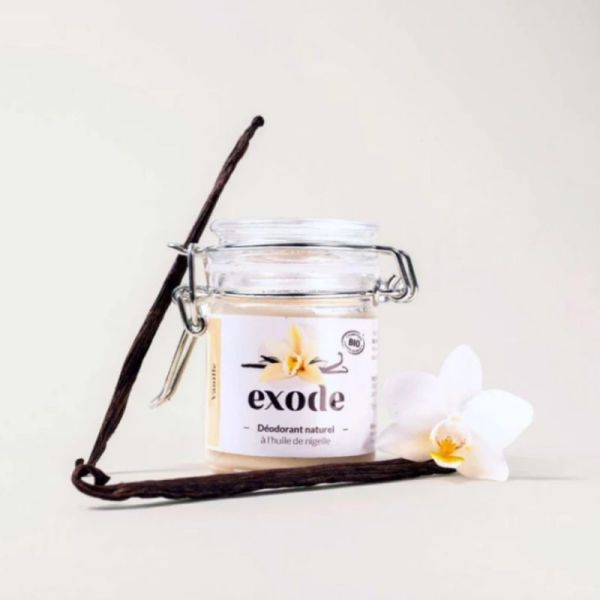 Exode Déodorant Baume Bio Peaux Sensibles à l'Huile de Nigelle 50g Vanille – Efficacité 48h