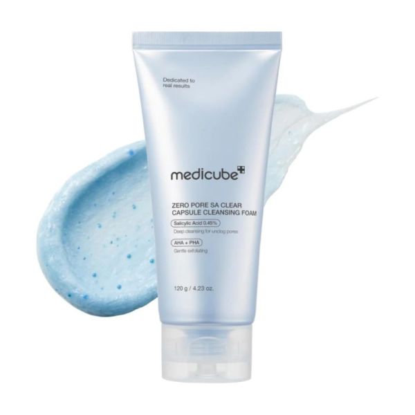 Medicube Zero Pore SA Clear Capsule Cleansing Foam 120 g - Nettoyage pores et exfoliation douce